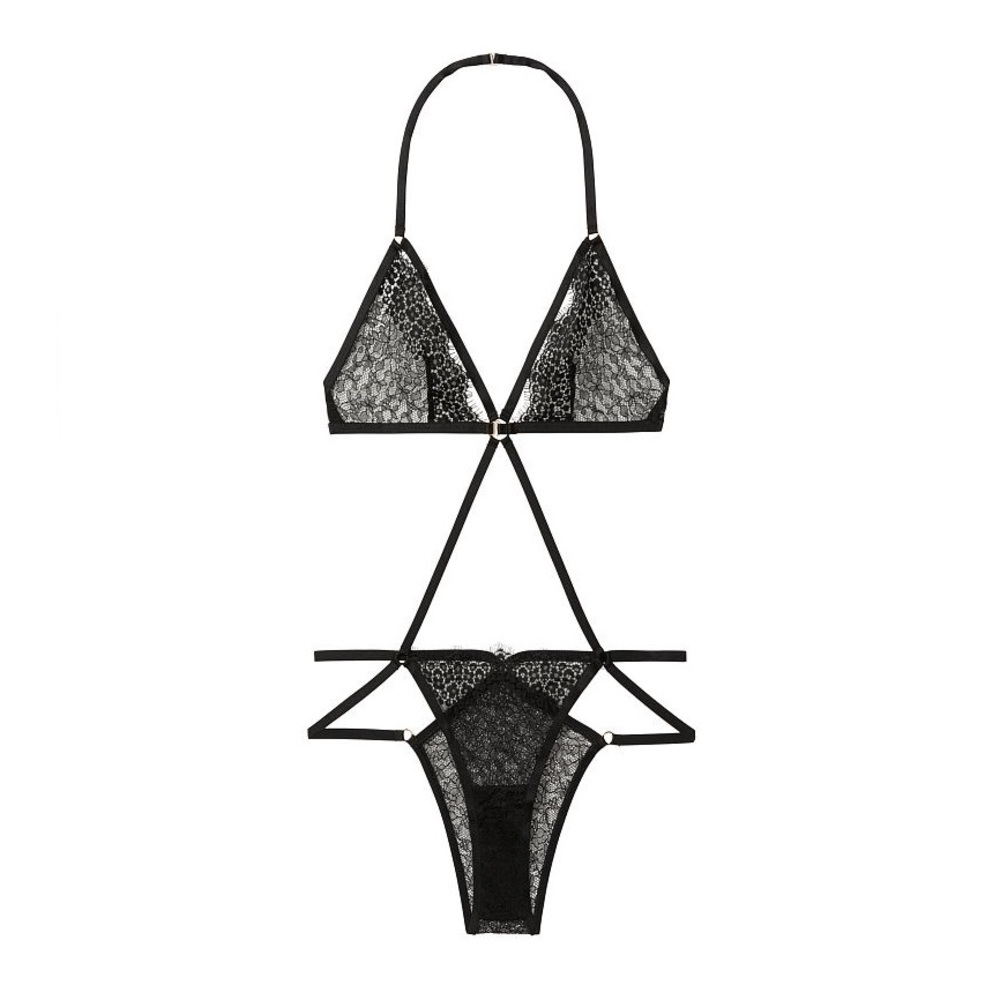 Victoria’’s Secret Very Sexy Strappy Lace Teddy in Black